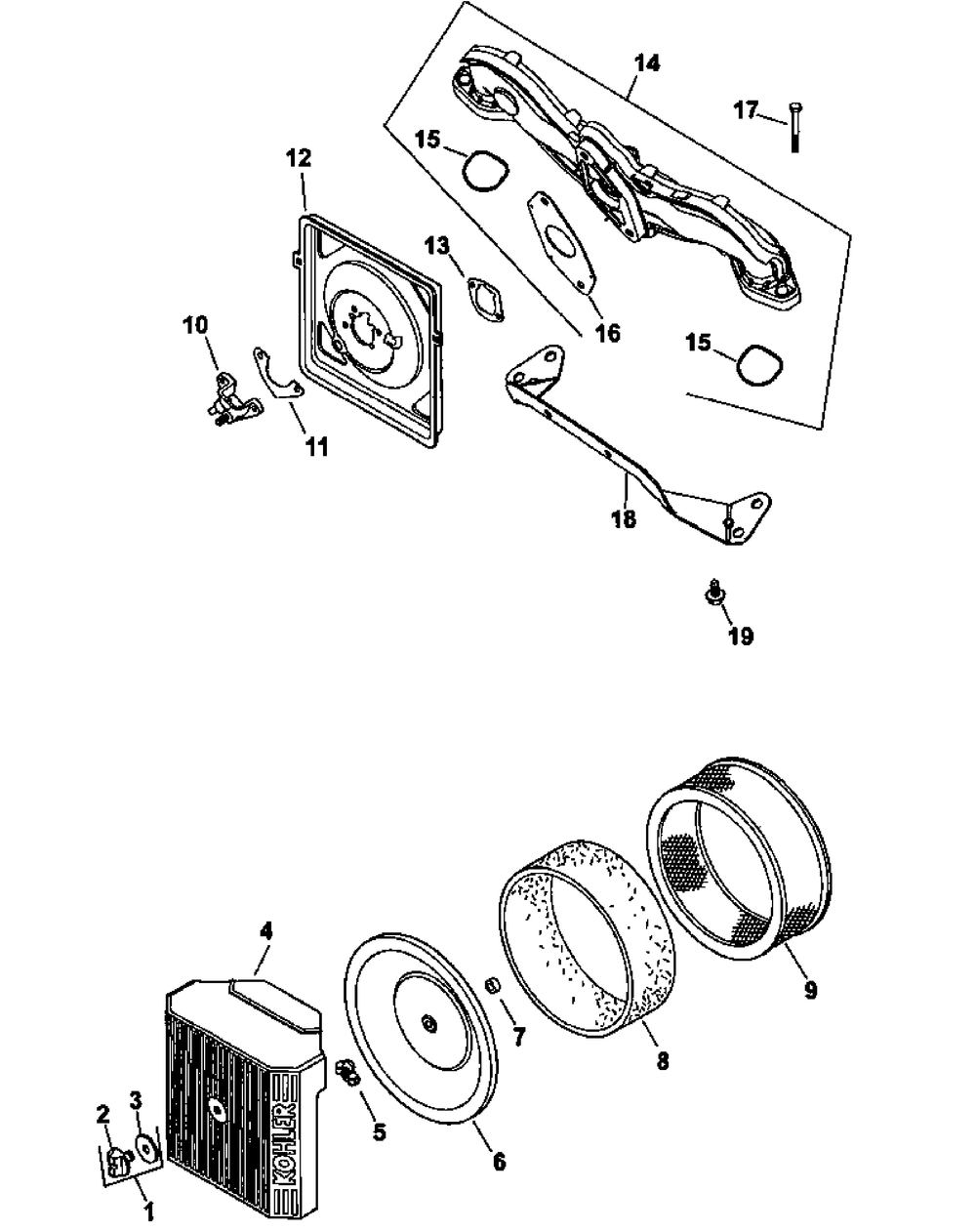 Cv18s-61573 Air Intake And Filtration Diagram and Parts List for M48-KHS 53AB5B5M150-18-HP Cub Cadet Lawn Tractor